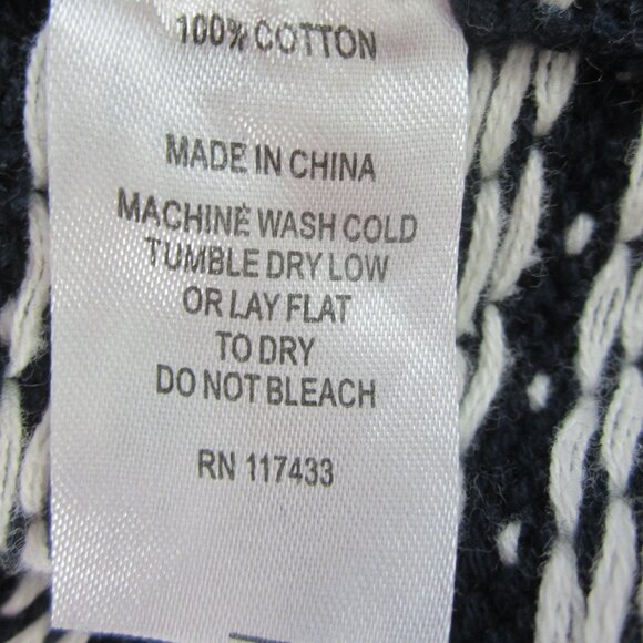 Castaway Nantucket Island Men L Navy Blue Birdseye Sweater 1/4 Zip Pullover - Picture 6 of 8